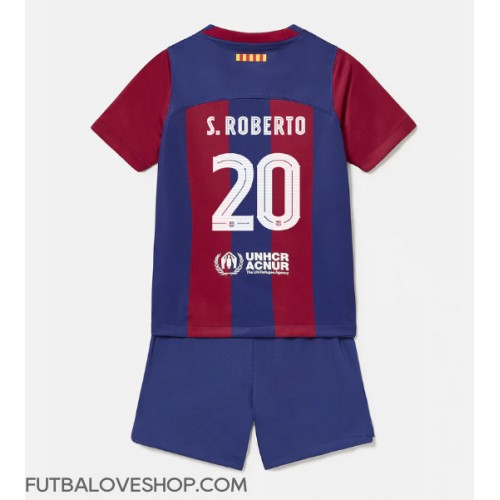 Dres Barcelona Sergi Roberto #20 Domáci pre deti 2023-24 Krátky Rukáv (+ trenírky)